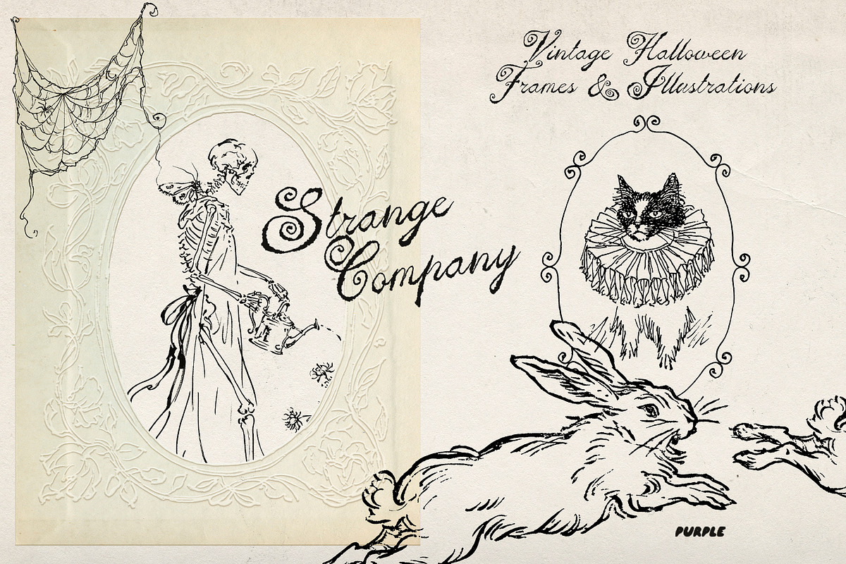 Strange Company Halloween Line Art, a Decorative Illustration by Purple (Photo 1 of 14)