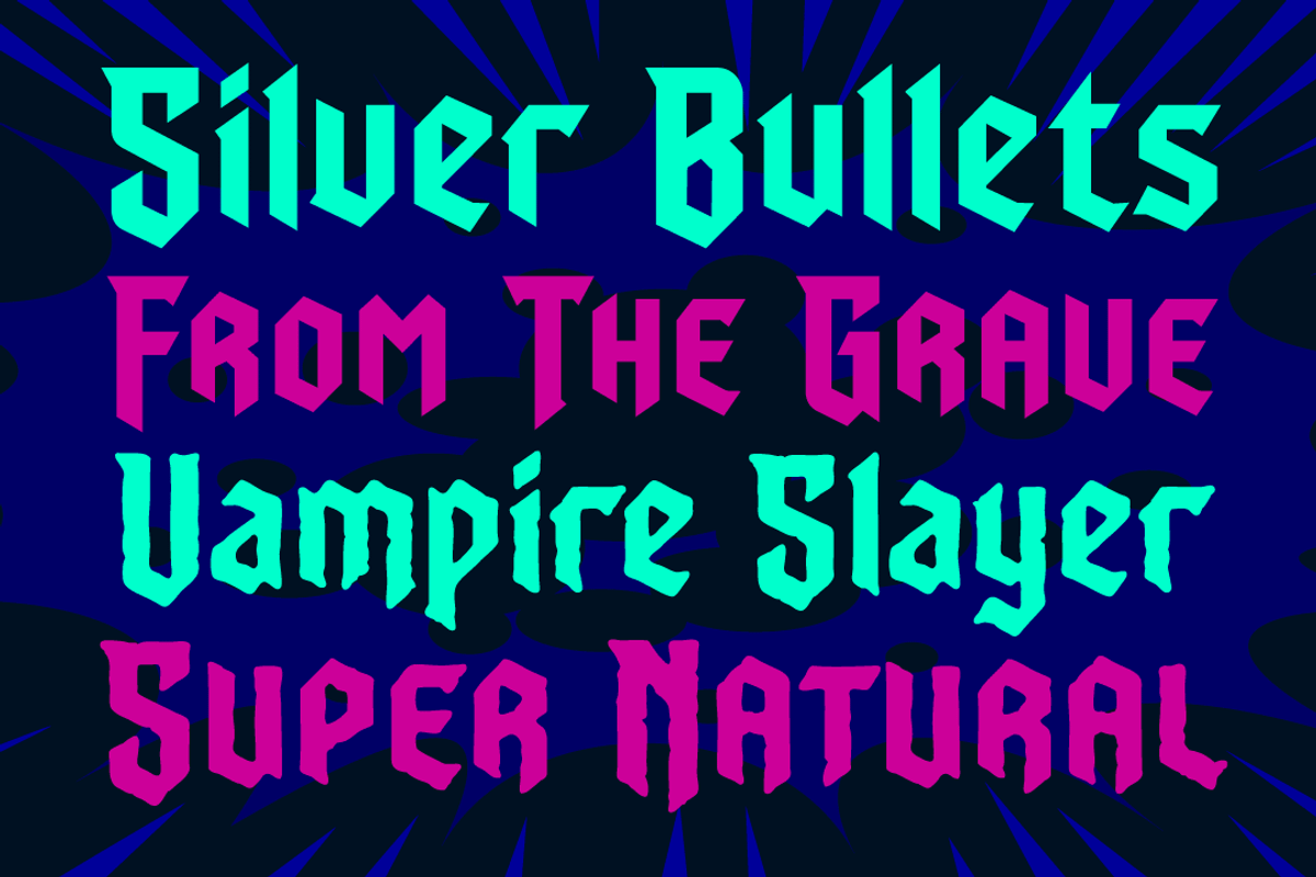 Dusk Till Dawn - creepy vampire font preview 2
