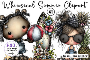 Whimsical Summer Clipart, an Animal Illustration by CreationArt