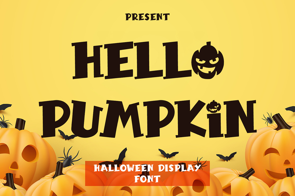 Hello Pumpkin - Halloween Display, a Handwritten Font by Arendxstudio (Photo 1 of 8)