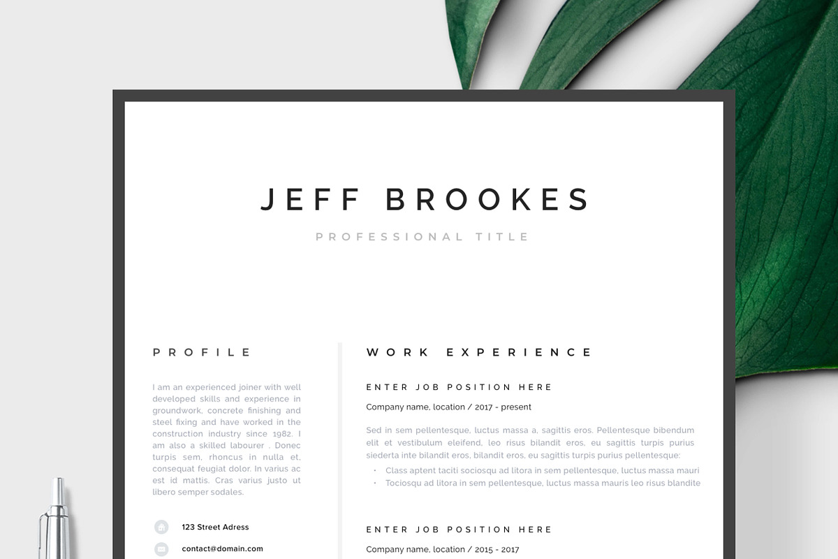 Professional CV Resume Template, a Resume Template by Resume Angels (Photo 2 of 10)