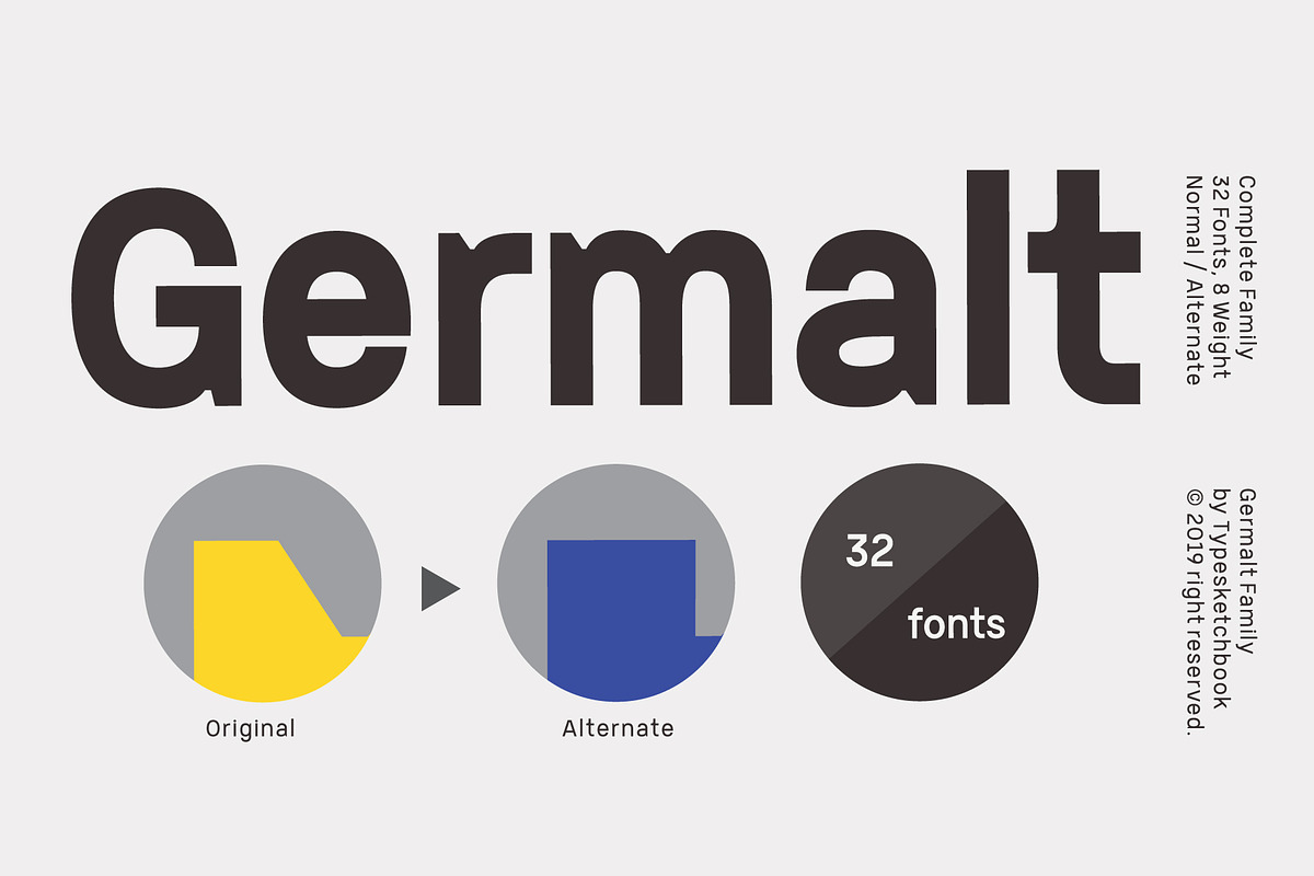 Germalt, a Sans Serif Font by Typesketchbook Foundry (Photo 1 of 7)