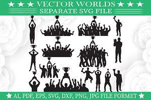 Winner With Trophy Svg, Trophy Svg, an Object Graphic by VectorWorlds