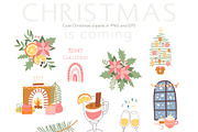 Christmas is coming! Cute cliparts, a Seasonal Illustration by Volha Studio (Thumbnail 2 of 13)