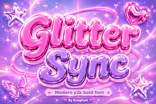 Glitter Sync - Modern Y2K Bold Font
