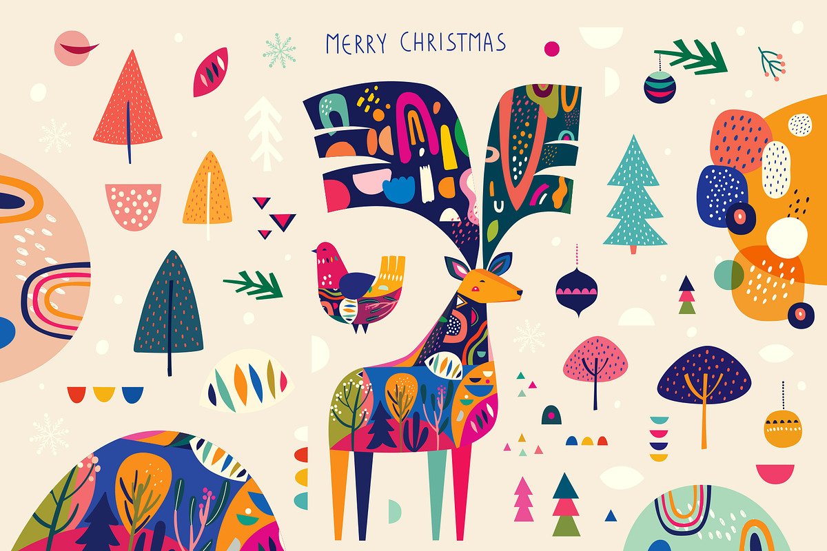 CHRISTMAS Deer, an Animal Illustration by MoleskoStudio (Photo 2 of 9)