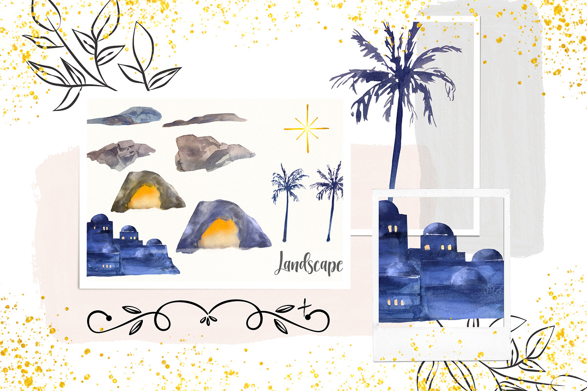 Holy Nativity - Watercolor Set, a Seasonal Illustration by Tati Bordiu (Photo 7 of 7)