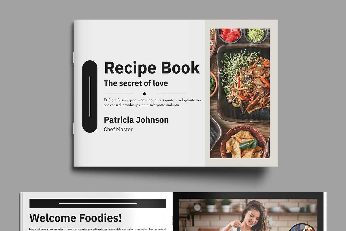Recipe Book Landscape Template, a Brochure Template by MightyDesign (Photo 2 of 8)