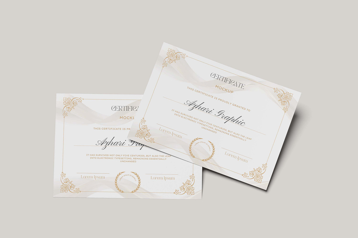 Certificate Mockup, an Advertising Mockup by NyakBiett (Photo 5 of 7)