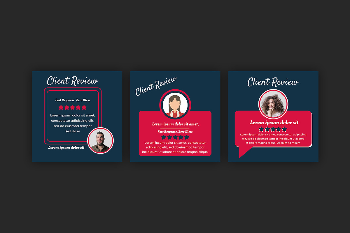 Testimonial Post Bundle PSD preview 2