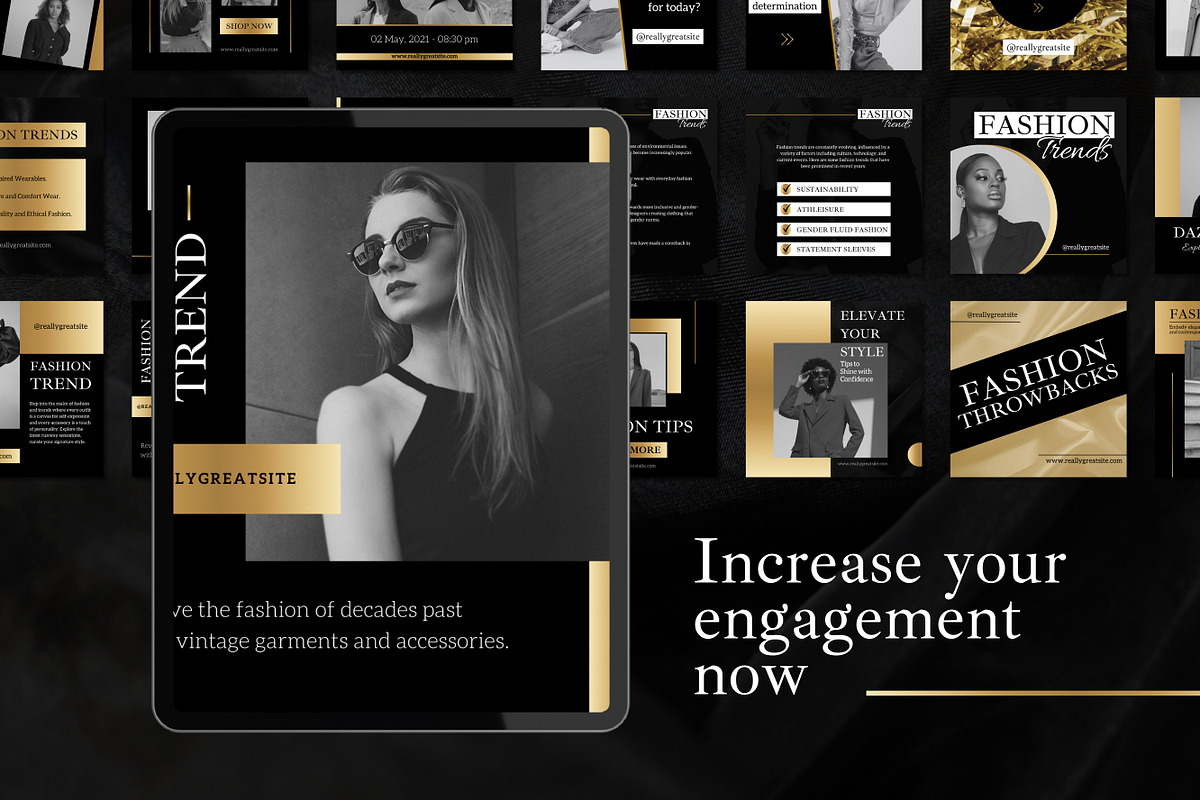 50 Post Templates Canva Luxury, a Templates & Theme by TemplateCastleStore