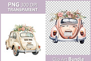 Wedding Car PNG Clipart Bundle, a Decorative Illustration by Digital Dreamscaping (Thumbnail 1 of 10)