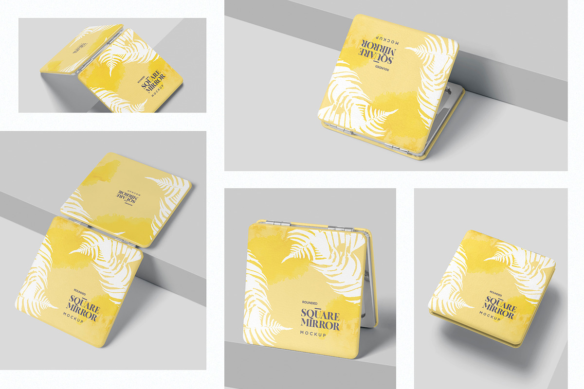 Square Compact Mirror Mockups, a Product Mockup by GfxFoundry (Photo 2 of 7)