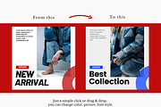 Red Feed Fashion Instagram Template, a Templates & Theme by PayuStudio (Thumbnail 6 of 7)