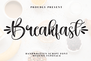 Breakfast | Script Font, a Handwritten Font by Scratchones (Thumbnail 1 of 9)