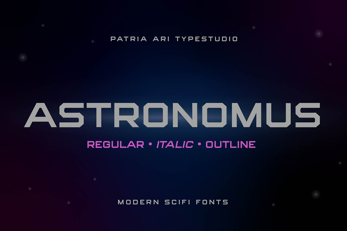 Astronomus - Modern Scifi Fonts, a Sans Serif Font by Patria Ari (P4tcreativa) (Photo 1 of 11)