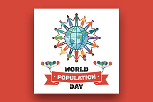 World Population Day banner template, a Social Media Template by nandinigraphics
