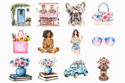 Watercolor Summer City Clipart, an Illustration by Design Market (Thumbnail 3 of 3)