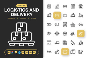 Logistics And Delivery Icons