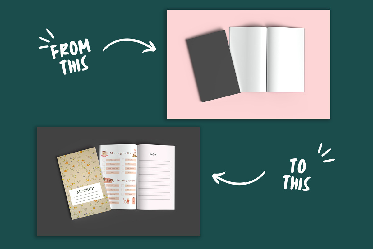 Open & Closed Pocket Planner Mockup, a Books & Magazine Mockup by Rami's Mockups (Photo 2 of 4)