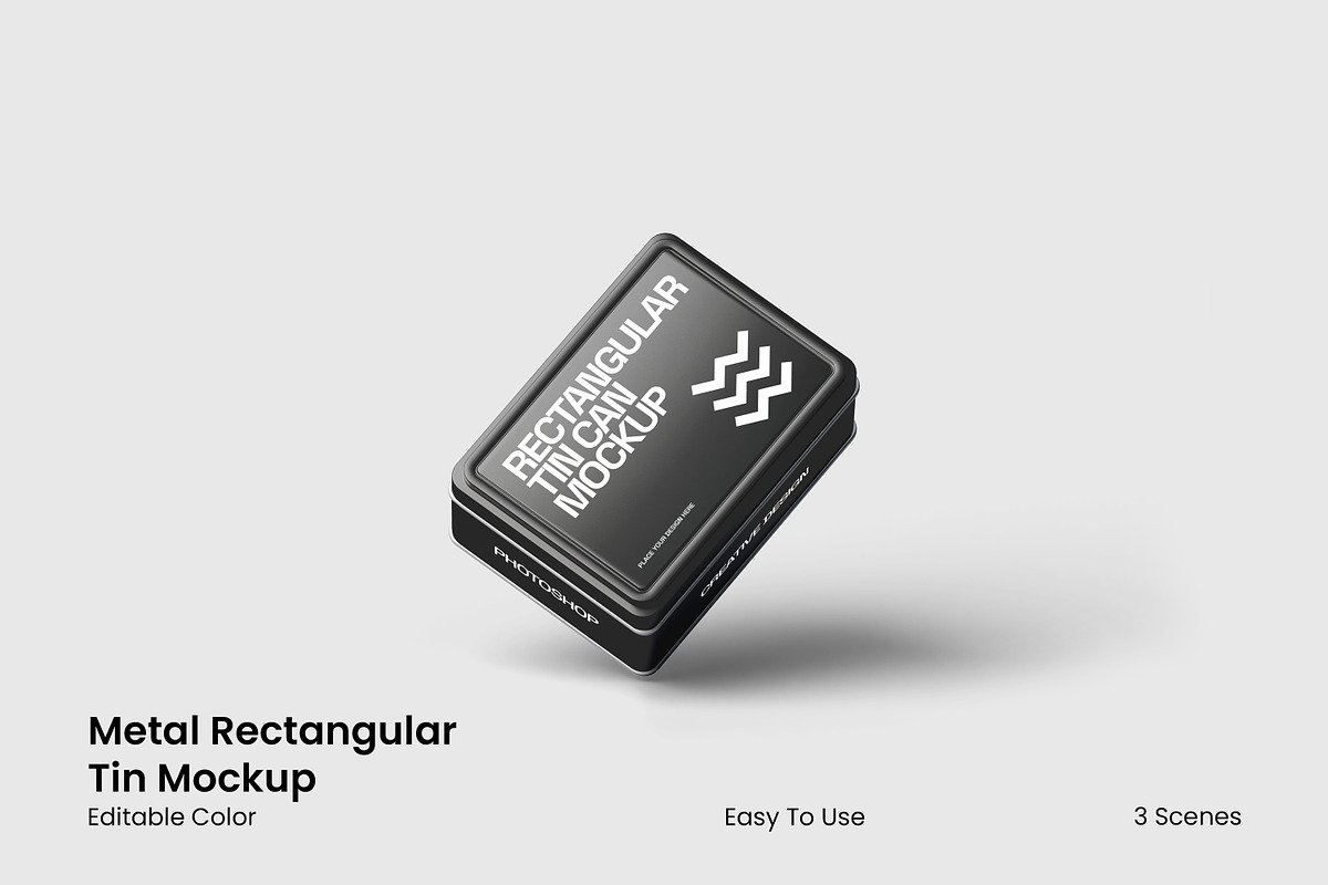 Rectangular Tin Can Mockup, a Packaging Mockup by Unerispace (Photo 1 of 3)