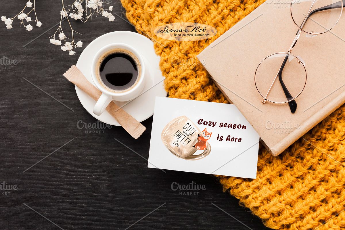 Autumn Mugs Clip Art Collection, a Seasonal Illustration by Leonaa art (Photo 8 of 13)