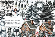 Black and White Christmas Clipart, an Illustration by Designworld (Thumbnail 1 of 5)