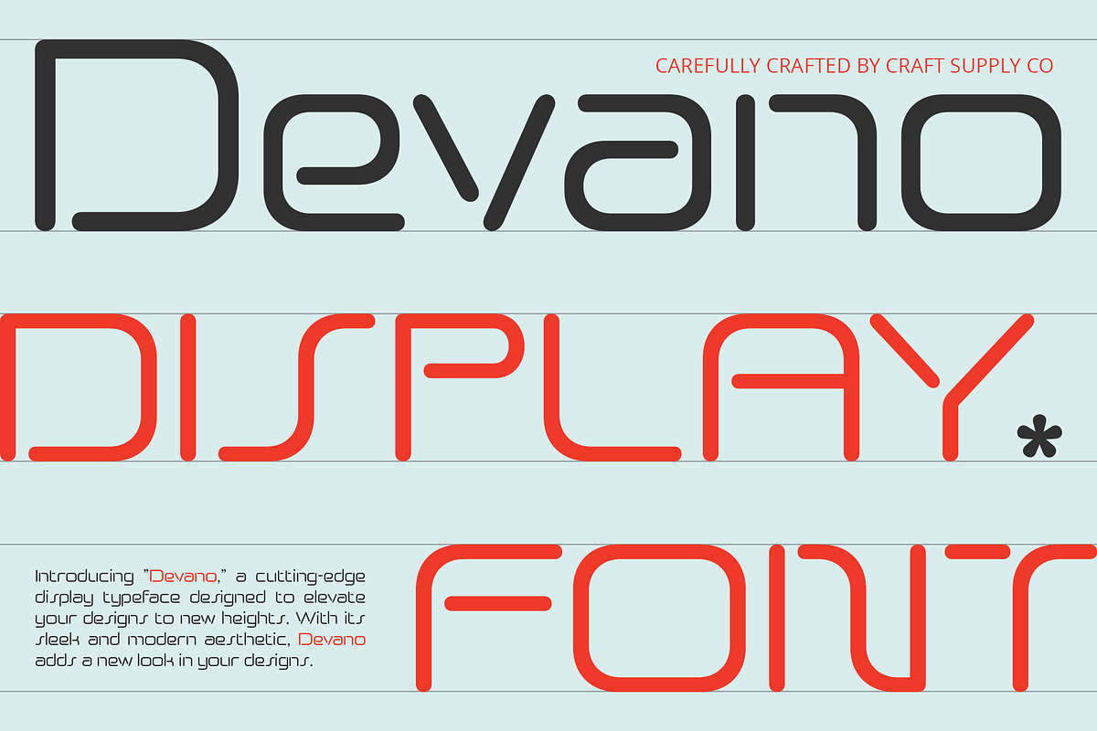 Devano – Futuristic Font, a Sans Serif Font by Craft Supply Co. (Photo 1 of 8)