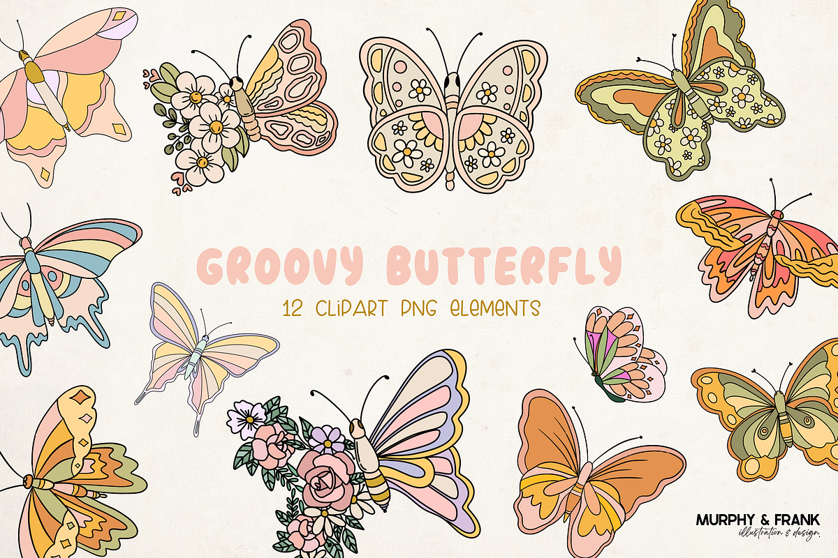 Butterfly Clipart Summer Clip Art, a Graphic by Murphy & Frank (Photo 1 of 5)