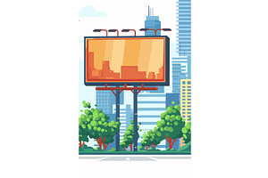 Vector Illustration Billboard Urban