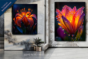Macro Neon flowers. Wall art., a Decorative Illustration by KENO Mascots (Thumbnail 4 of 5)