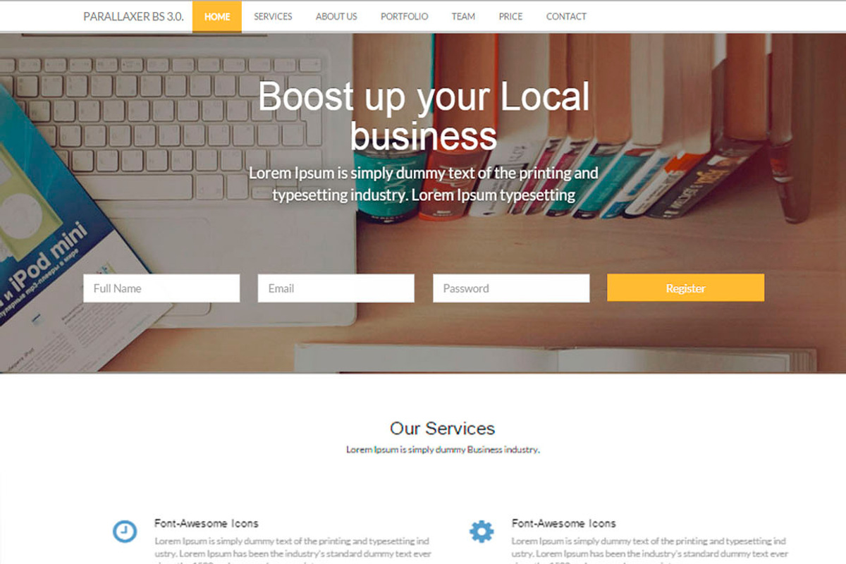 8 Bootstrap One-Page templates, a Websites & App Template by Bootstraptor (Photo 8 of 10)