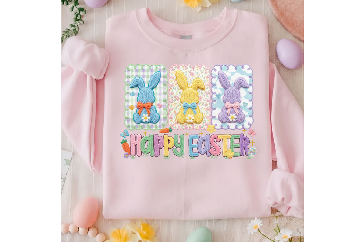 Faux Yarn Happy Easter Png, an Illustration by Designking (Photo 2 of 6)