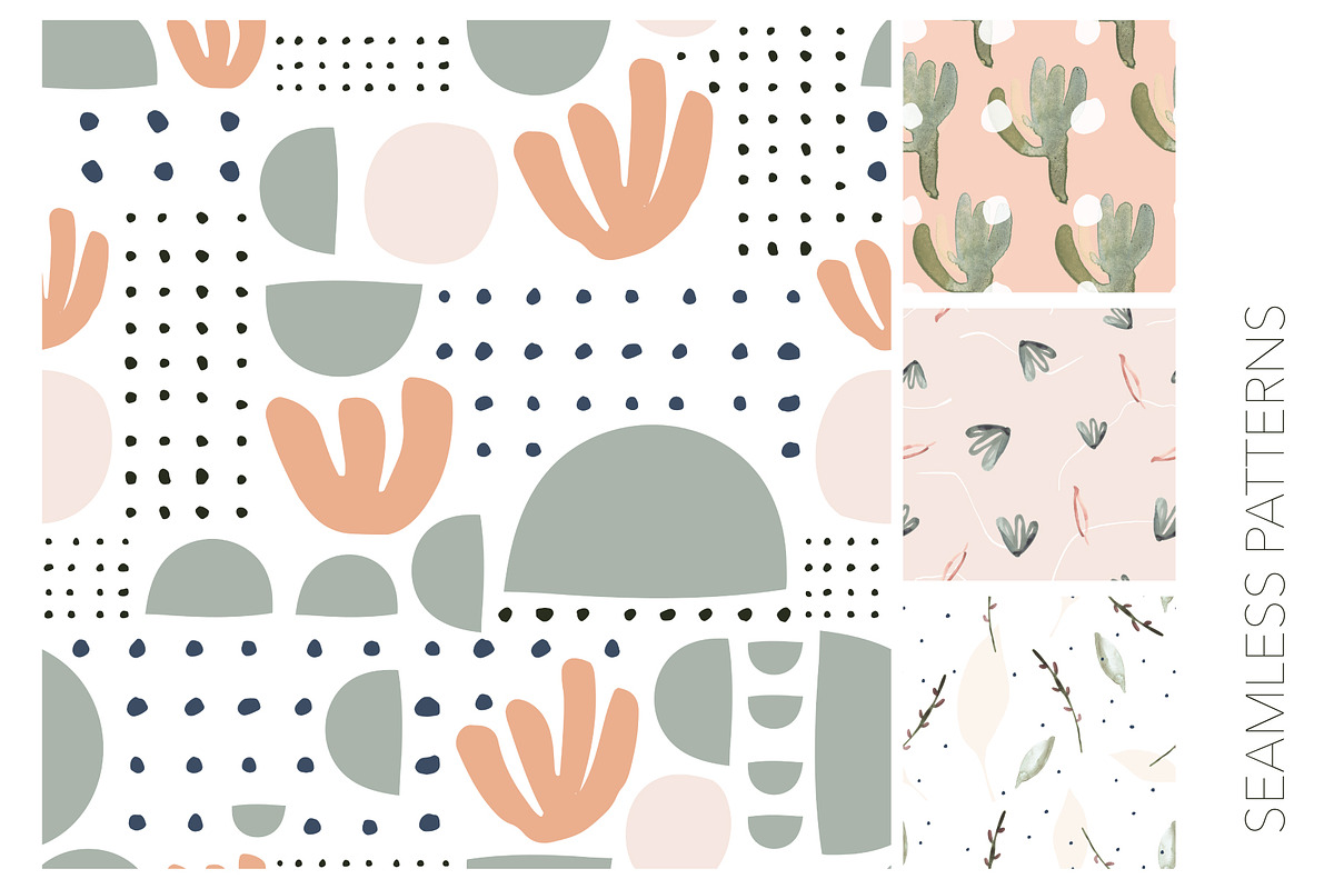 Modern Floral Watercolor Collection, a Pattern Graphic by The Collective Studio (Photo 4 of 8)