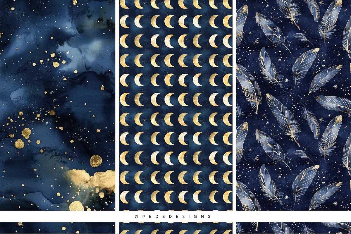 Celestial Glamour, a Decorative Illustration by PeDe Designs (Photo 11 of 15)