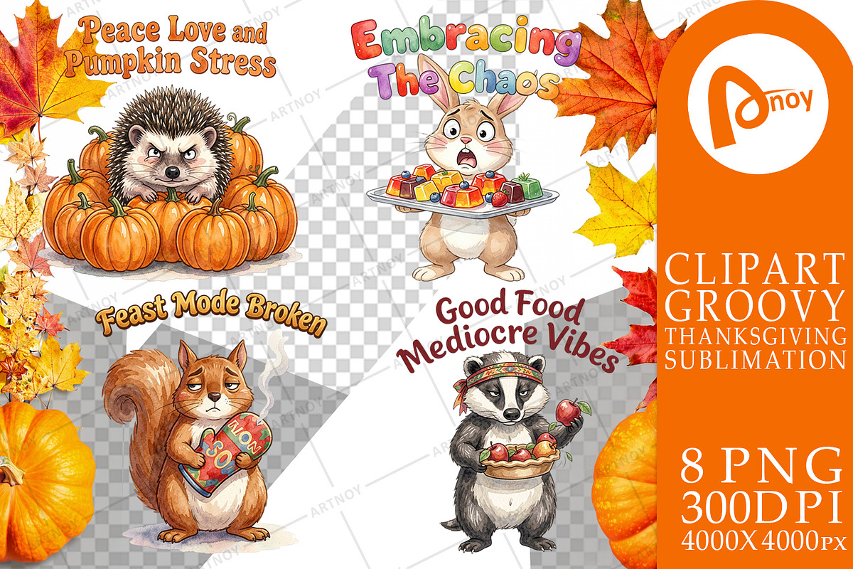 Groovy Thanksgiving Sublimation, a Seasonal Illustration by Artnoy (Photo 15 of 18)