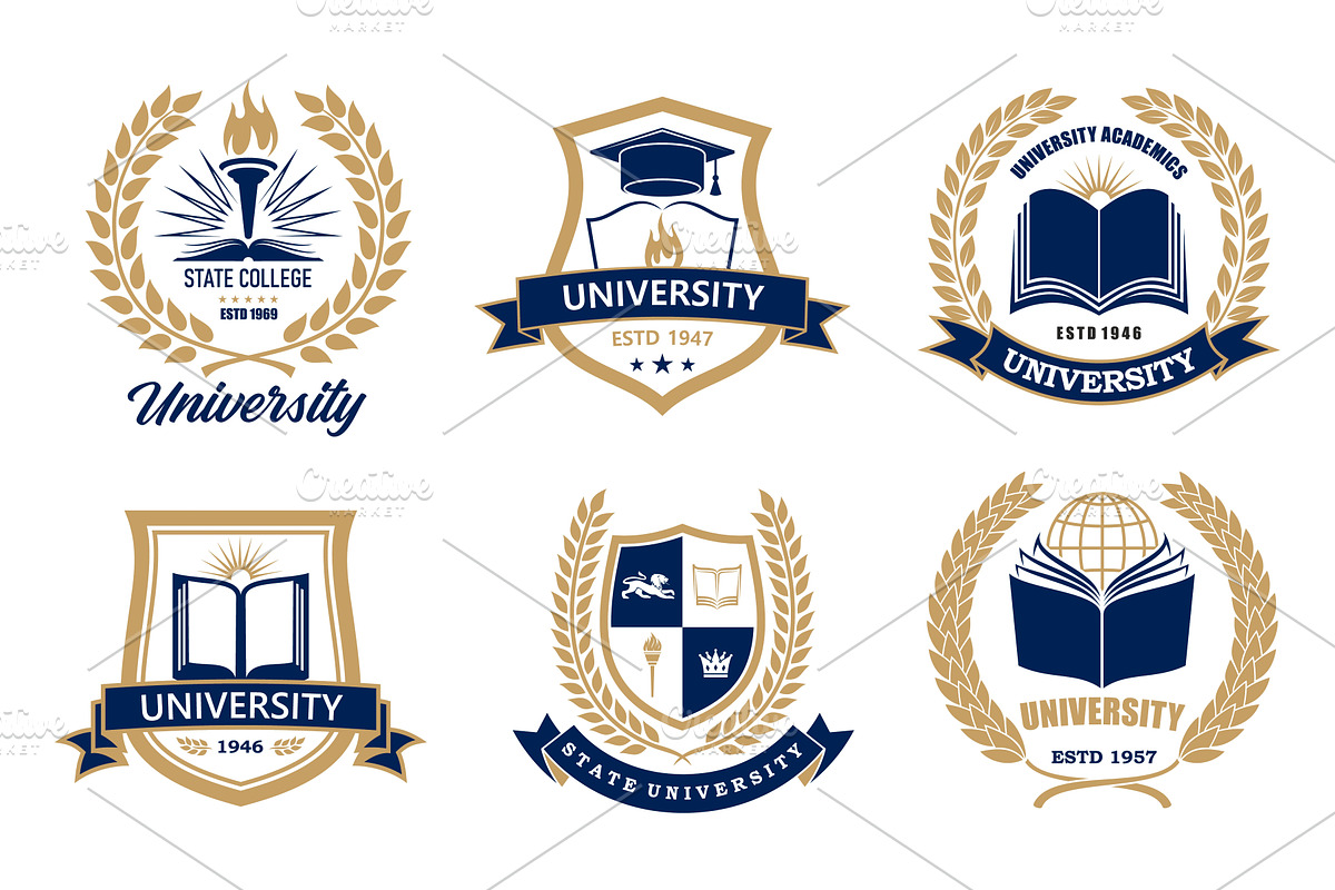 University, academy or school icons, an Education Illustration by Vector Tradition