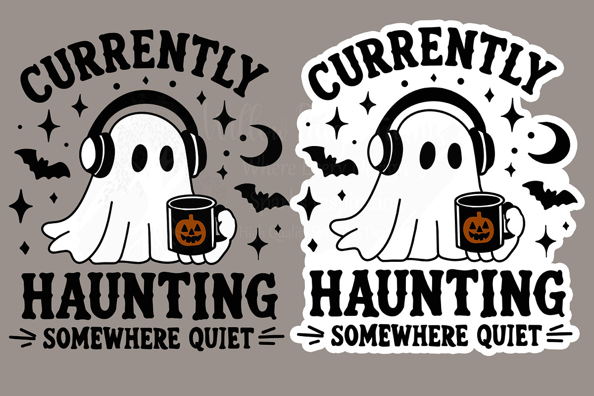 Funny Ghost Halloween introvert, a Seasonal Illustration by Willow Paige Farms (Photo 8 of 8)