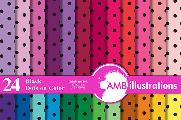 24 polkadot digital papers, AMB-409 preview 3