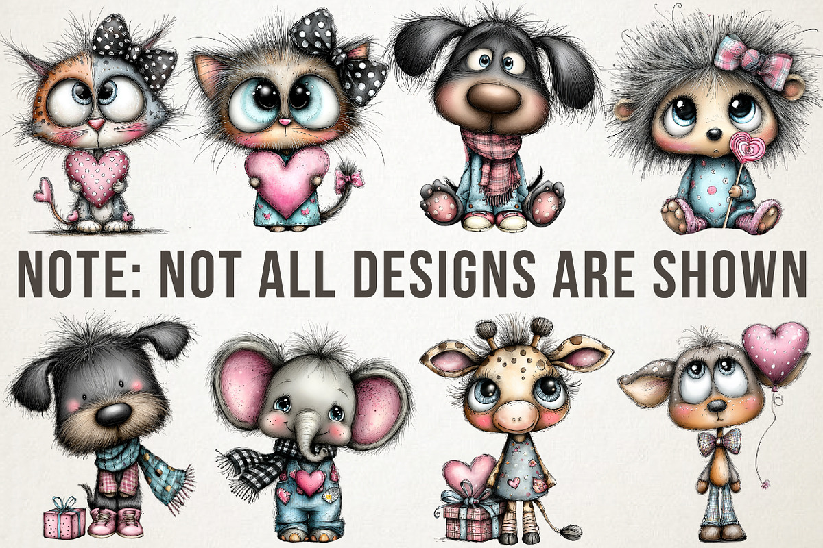 Cute Valentine Animals Clipart Bundl, an Animal Illustration by RobertsArt (Photo 7 of 7)
