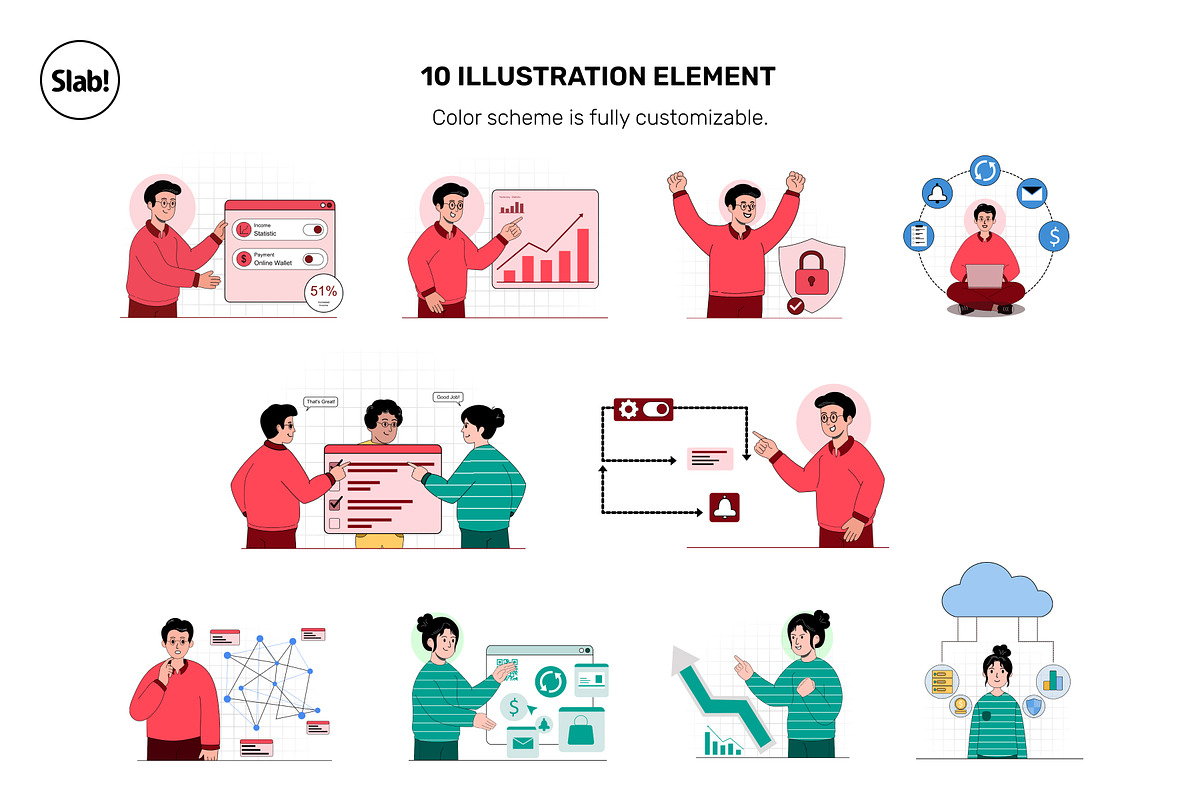 SaaS, UI & Startup Illustration Set, a Finance Illustration by SLAB! Design (Photo 2 of 6)