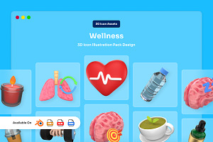 Wellness Calm 3D Icon Pack, a Healthcare Illustration by twinstd