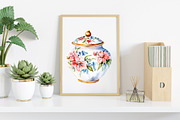 Floral Afternoon Tea Clipart, an Illustration by Canvas Craft (Thumbnail 5 of 7)
