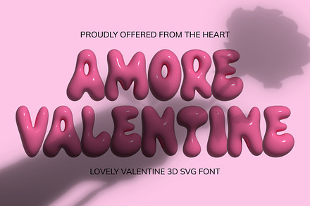 Amore Valentine: Unique 3D SVG Font, a Font by Glyphminds Studios
