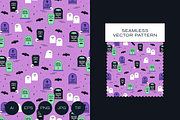 Tombstones, Ghosts and Bats Pattern, a Pattern Graphic by Rxmi Studio (Thumbnail 1 of 3)