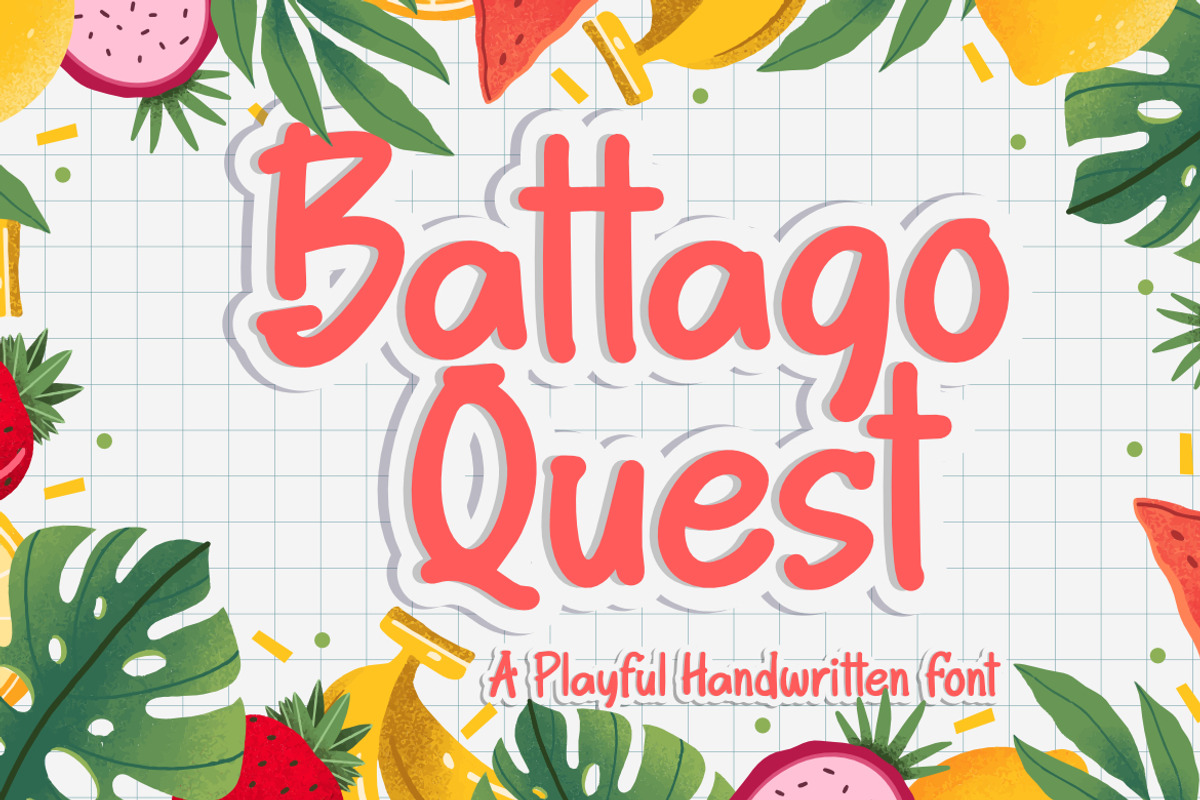 Battago Quest a Playful Font, a Handwritten Font by Bayuktx (Photo 1 of 7)