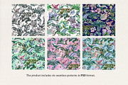 Island Flora. Seamless patterns, a Pattern Graphic by emeraldthue (Thumbnail 4 of 7)