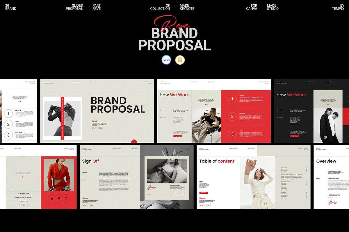 REVE | Brand Proposal GSL Canva, a Presentation Template by Studio Temply (Photo 1 of 13)