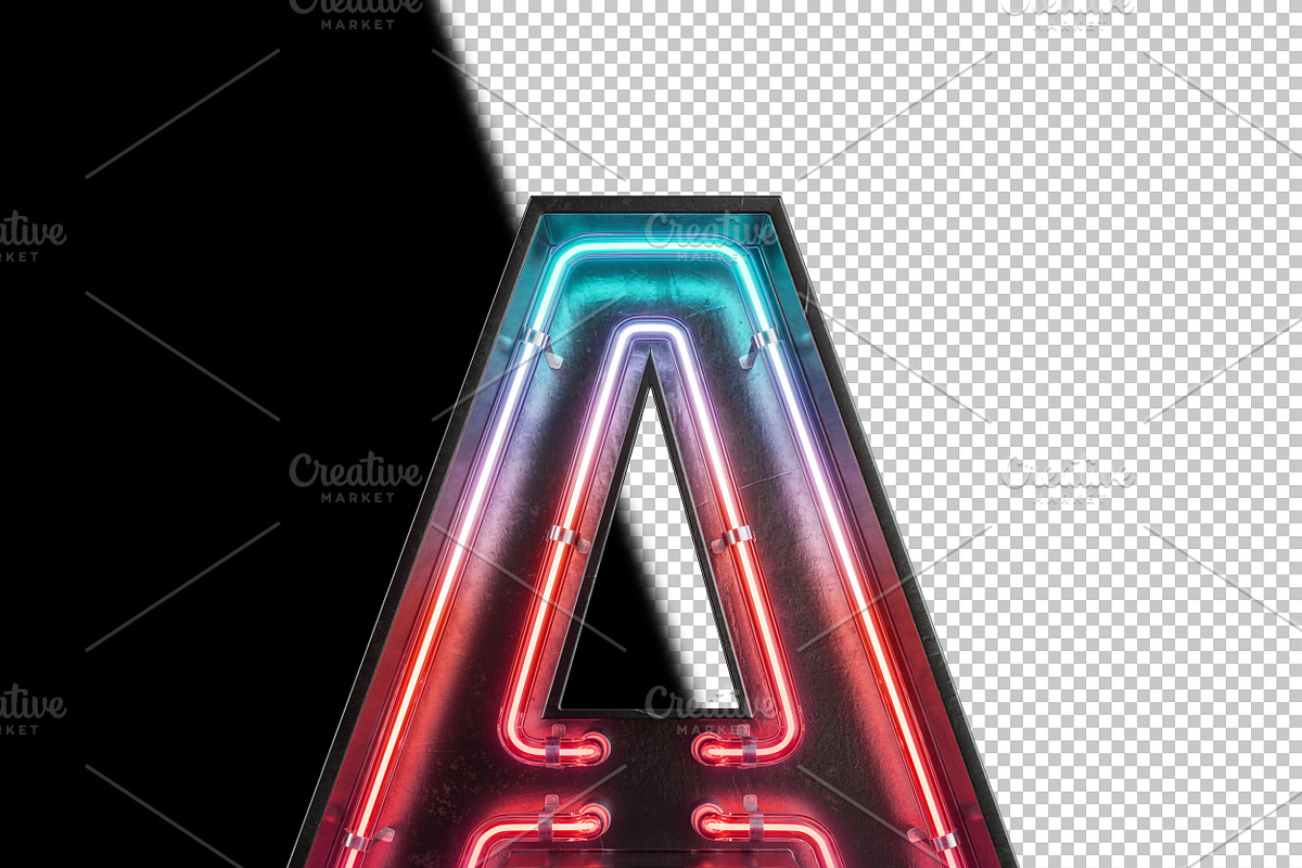Neon light Alphabet letters, a Decorative Illustration by S_design (Photo 3 of 8)