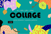 COLLAGE: patterns & cutout elements, an Object Graphic by Lena Nikolaeva (Thumbnail 1 of 15)